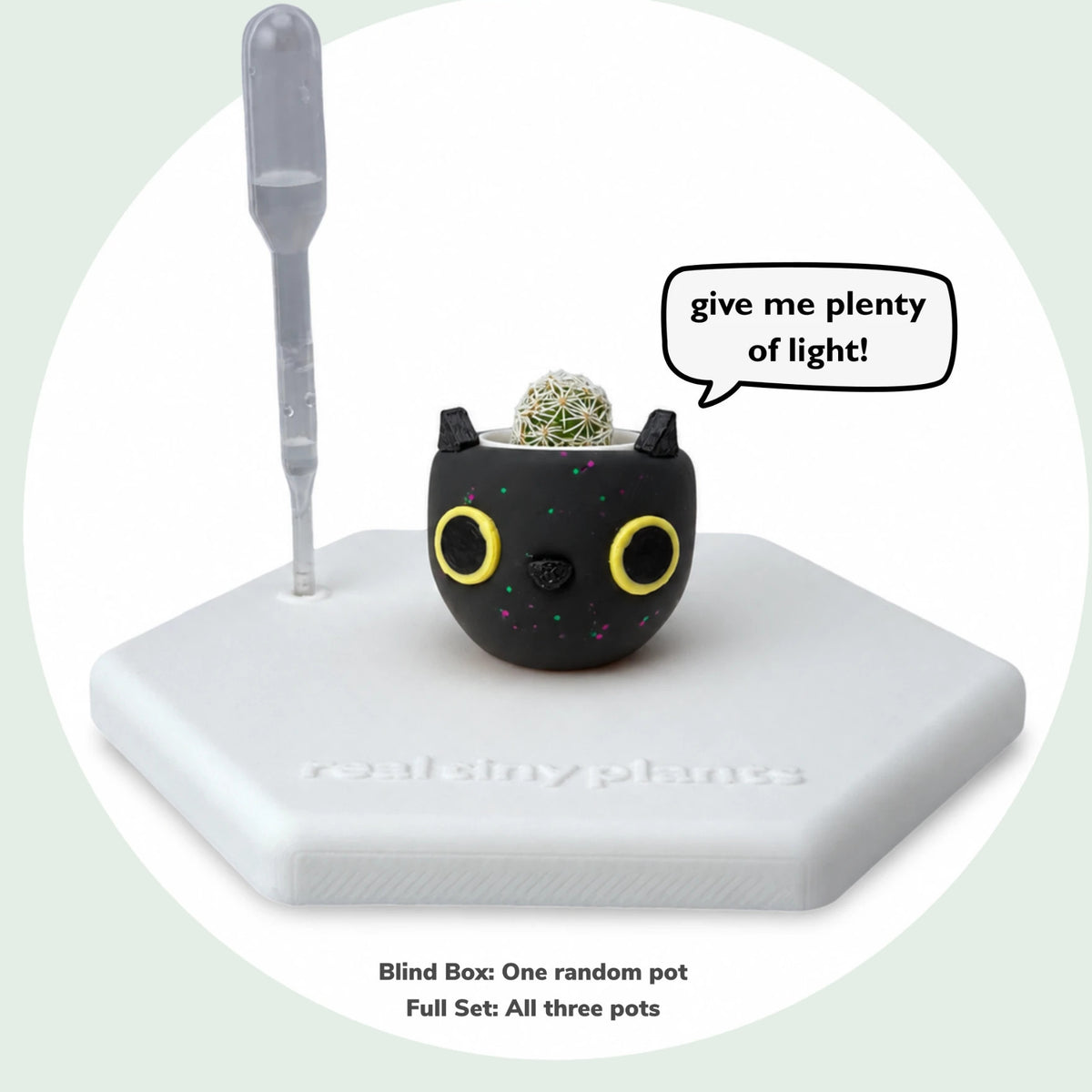 Galactic Cat on its stand saying give me plenty of light